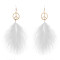 E-6304 5 Colors Bohemian Fashion Earrings Long  Feather Fluffy Dangle Earrings For Women Girls