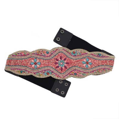 N-7616 3Colors Handmade Bohemian Multicolors Resin Beads Statement Belly Waist Body Chain Dress Belt Waistbands Ethnic Jewelry