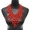 N-7618 Fashion European Rde White Acrylic Rice Bead Necklace For Women Party Jewelry Gifts