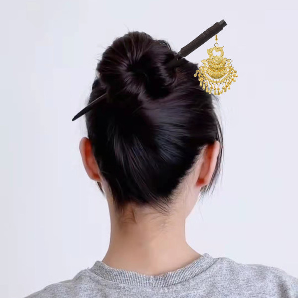 F-0921 Fashion Vintage Gold Silver Acrylic Peacock Wooden Hair Sticks for Women Wedding Party Hair Accessories