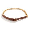N-7619 Punk Hip-Hop Adjustable Jeans Brown PU Leather Belt Metal Belly Waist Chains Body Jewelry