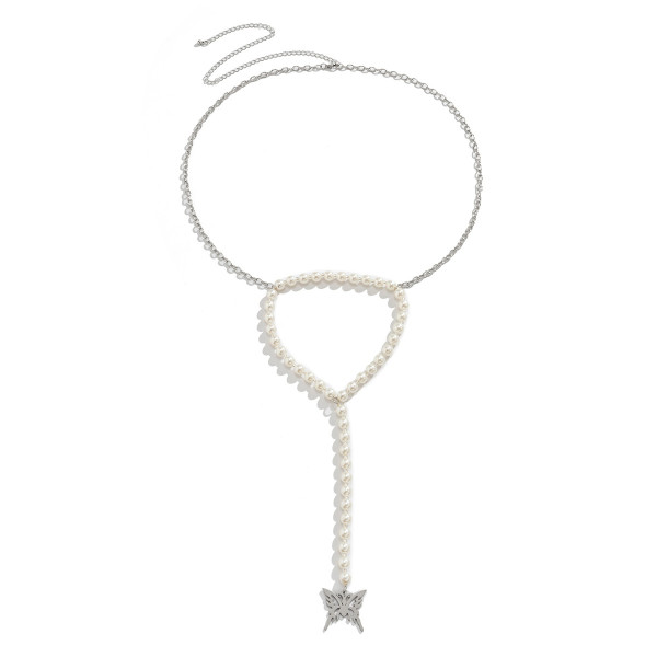 N-7620 New Fashion Handmade Waist Chain Pearl With Butterfly Body Chain For Women Jewelry Gift