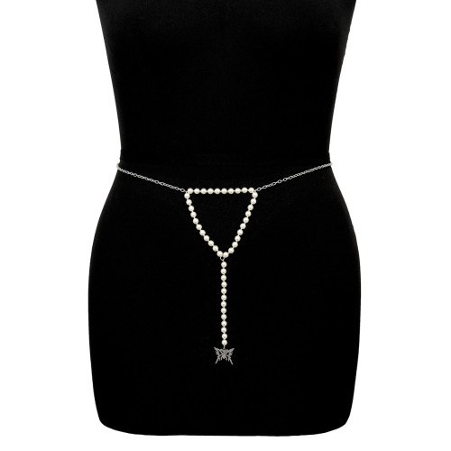 N-7620 New Fashion Handmade Waist Chain Pearl With Butterfly Body Chain For Women Jewelry Gift