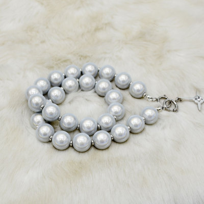 N-7622 Hot Sale Natural Freshwater Pearl Necklace High Quality 0.55-inch 1.4cm Round White Pearl Necklace for Women Gift