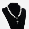 N-7622 Hot Sale Natural Freshwater Pearl Necklace High Quality 0.55-inch 1.4cm Round White Pearl Necklace for Women Gift