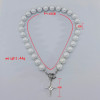 N-7622 Hot Sale Natural Freshwater Pearl Necklace High Quality 0.55-inch 1.4cm Round White Pearl Necklace for Women Gift