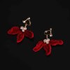 F-0923 Luxury Red Velvet Flower Pearl Crystal Crowns & Earrings Sets for Bridal Tiaras Wedding Engagement Jewelry Sets