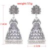 E-6310 Vintage Gold Silver Alloy Peacock Big Bells Drop Earrings for Women Boho Thailand Indian Party Jewelry Gift