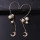 E-6311 Pair of Pearl rhinestone moon dangle ear cuff gold plated ear wraps