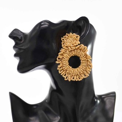 E-6312   Boho Style Fashion Earrings Acrylic Colorful Beads Round Earrings For Women Party Jewelry