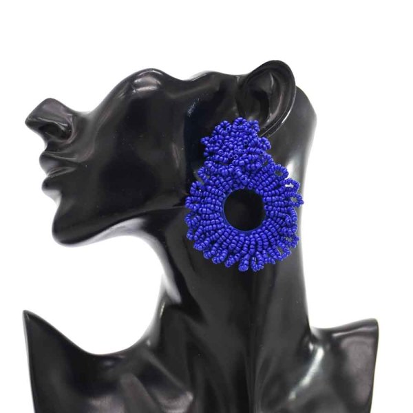 E-6312   Boho Style Fashion Earrings Acrylic Colorful Beads Round Earrings For Women Party Jewelry