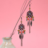 E-6313 Vintage Fashion Bohemian Leaf Earrings Long Vintage Scallop Tassel Earrings For Women Jewelry