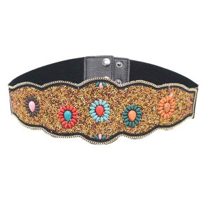 N-7624 2 styles Handmade Bohemian Multicolors Resin Beads Statement Belly Waist Body Chain Dress Belt Waistbands Ethnic Jewelry
