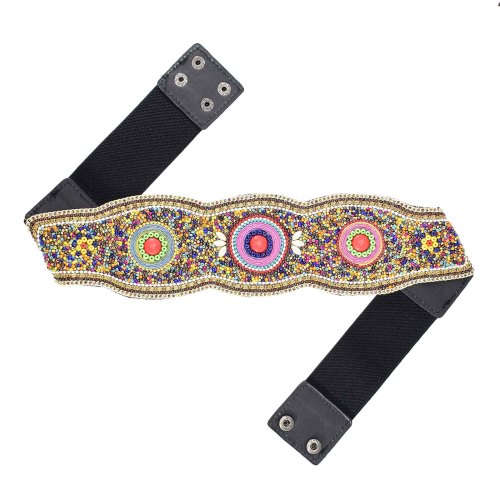 N-7625 2 style Handmade Bohemian Multicolors Resin Beads Statement Belly Waist Body Chain Dress Belt Waistbands Ethnic Jewelry