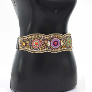 N-7625 2 style Handmade Bohemian Multicolors Resin Beads Statement Belly Waist Body Chain Dress Belt Waistbands Ethnic Jewelry