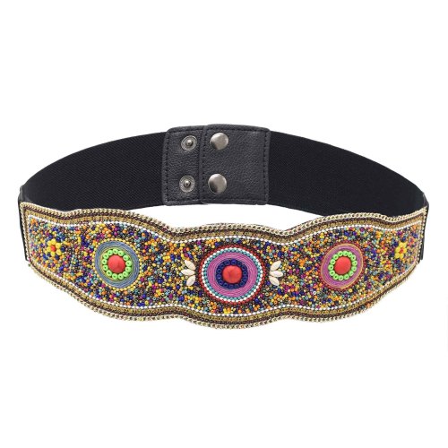 N-7625 2 style Handmade Bohemian Multicolors Resin Beads Statement Belly Waist Body Chain Dress Belt Waistbands Ethnic Jewelry