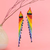 E-6317 Colorful Long Tassel Earrings Exquisite Beaded Handmade Dangle Earrings For Women Decoration Gift