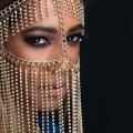 F-0925 Luxury Gold Multilayers Crystal Tassel Head Chains Mask Veil Face Chains for Women Lady Dance Night Club Party Jewelry