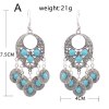 E-6318 Vintage Bohemian Acrylic Crystal Coin Tassel Drop Dangle Earrings for Women Indian Festival Party Jewelry Gift