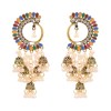 E-6319 Bohemian Vintage Earrings Exquisite Multilayer Rhinestone Pearl Peacock Dangle Earrings For Women Jewelry