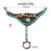 B-1149 Handmade Turquoise Bells Acrylic Beads Rope Woven Hand Finger Bracelets for Women Boho Ethnic Holiday Party Jewelry Gift