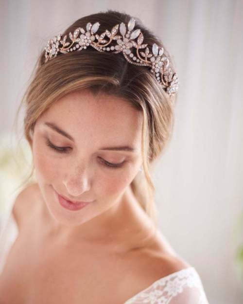 F-0926 wedding crown tiara crystal flower headband for bridal