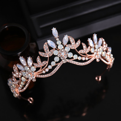 F-0926 wedding crown tiara crystal flower headband for bridal