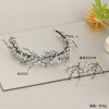 F-0927 Handmade Black Wired Crystal Crowns & Earrings Sets for Women Bridal Headdress Wedding Hair Accessories