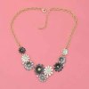 N-7627 Romantic Summer Flower Crystal Choker Statement Necklaces for Women Girl Holiday Party Jewelry Gift