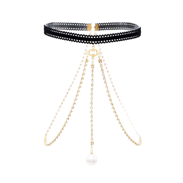 N-7629 Crystal Thigh Chain Glitter Body Chains Beach Leg Chain Fashion Body Jewelry Accessory for Women and Girls