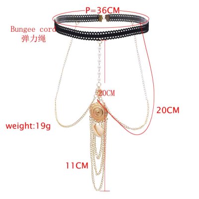 N-7630 Sexy Lady Shell Pearl Turquoise Elastic Thigh Chain Layered Body Leg Chains Beach Party Jewelry