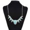 N-7631 Vintage Silver Metal Turquoise Geometric Pendant Necklaces for Women Boho Ethnic Party Jewelry