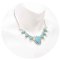 N-7631 Vintage Silver Metal Turquoise Geometric Pendant Necklaces for Women Boho Ethnic Party Jewelry