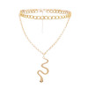 N-7633 Snake Pendant Necklaces For Women Girls Layered Gold Silver Hip Hop Chain Choker Necklace Party Jewelry Gifts