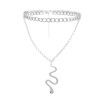 N-7633 Snake Pendant Necklaces For Women Girls Layered Gold Silver Hip Hop Chain Choker Necklace Party Jewelry Gifts