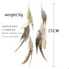 E-6331 Ethnic Bohemian Blue Brown Feather Long Tassel Drop Earrings for Women Festival Party Jewelry Gift