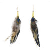 E-6329 Feather Dangle Earrings For Women Girls Bohemian Ethnic Vintage Long Fringe Earrings