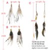 E-6334 3Styles Ethnic Brown Feather Long Tassel Drop Earrings for Women Boho Handmade Festival Party Jewelry Gift