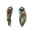 E-6333 Bohemian Ethnic Vintage Earrings Feather Dangle Earrings For Women Girls