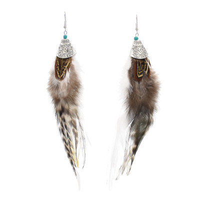 E-6332 Bohemian Ethnic Vintage Earrings Long Fringe Feather Dangle Earrings For Women Girls Decoration Gifts