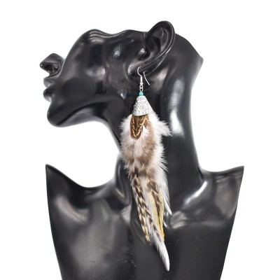 E-6332 Bohemian Ethnic Vintage Earrings Long Fringe Feather Dangle Earrings For Women Girls Decoration Gifts