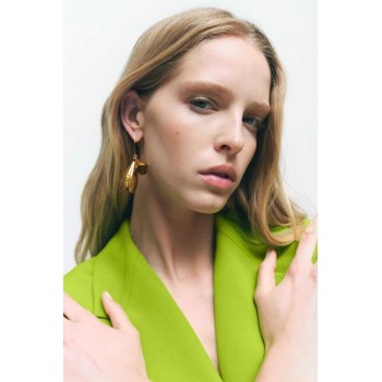 E-6338 New Fashion Bohemian Earrings Gold Lily Elegant Dangle Earring Pair For Women Girls