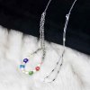 N-7635 2Pcs/Set Sweet Flower Pearl Acrylic Beads Statement Choker Necklaces for Women Girl Holiday Beach Party Jewelry Gift