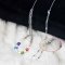 N-7635 2Pcs/Set Sweet Flower Pearl Acrylic Beads Statement Choker Necklaces for Women Girl Holiday Beach Party Jewelry Gift
