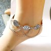 B-1152 Vintage Silver Metal Coin Beads Link Chain Anklet Foot Bracelets for Women Boho Ethnic Party Jewelry Gift
