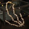 F-0931 Baroque Style Gold Metal Crystal Pearl Crowns Tiaras for Women Bridal Wedding Hair Accessories