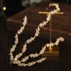 F-0931 Baroque Style Gold Metal Crystal Pearl Crowns Tiaras for Women Bridal Wedding Hair Accessories