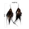 E-6340 Ethnic Black Feather Drop Dangle Earrings for Women Boho Hippie Festival Party Jewelry Gift