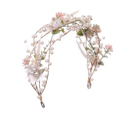 F-0935 Flower Headbands Princess Bridal Wedding Hair Accessories  Korean Style Women Gold Wired