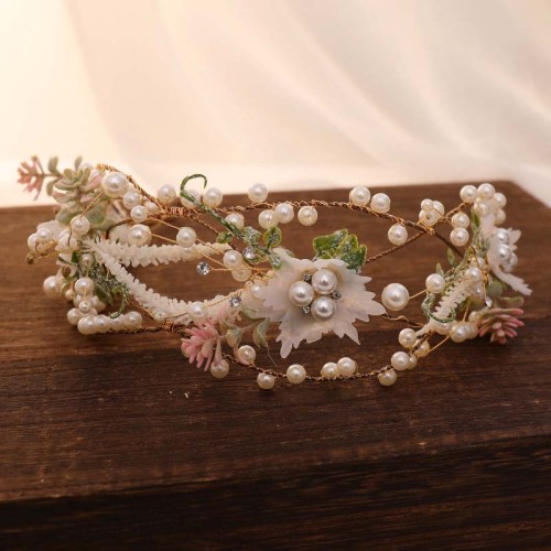 F-0935 Flower Headbands Princess Bridal Wedding Hair Accessories  Korean Style Women Gold Wired